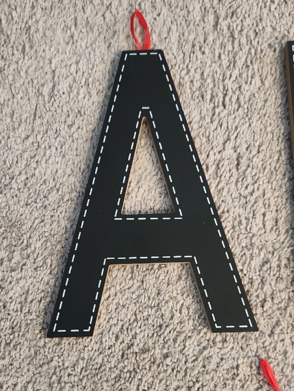 Black Stitched Look Alphabet Wall Letters - Single Letter Decor